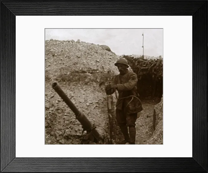 Framed Print : Brandt gun, c1914-c1918 Framed Print : Brandt gun, c1914-c1918