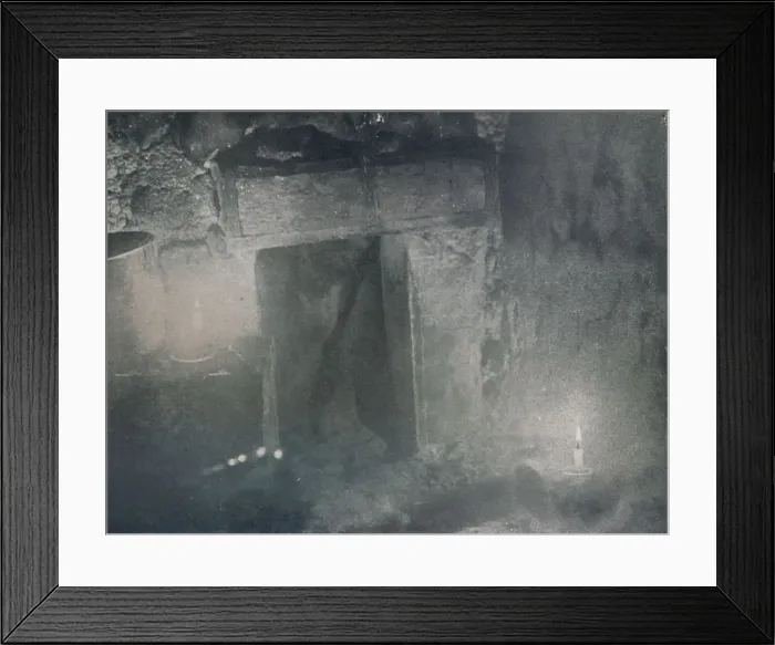 Framed Print : Inside Door of Igloo by Light of Blubber Lamps, c1911, (1913). Artist: G Murray Levick Framed Print : Inside Door of Igloo by Light of Blubber Lamps, c1911, (1913). Artist: G Murray Levick