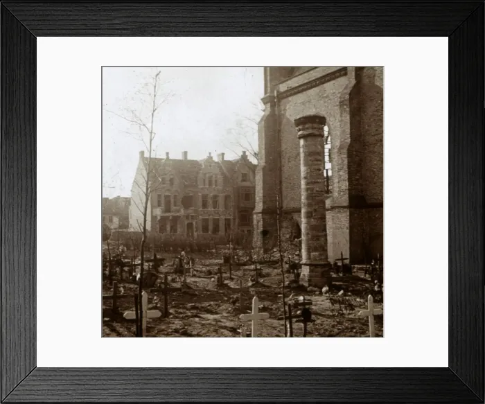 Framed Print : Cemetery, Nieuwpoort, Flanders, Belgium, c1914-c1918 Framed Print : Cemetery, Nieuwpoort, Flanders, Belgium, c1914-c1918