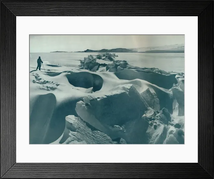 Framed Print : A Pressure Ridge in the Sea-Ice Running Towards Cape Barne, 1911, (1913). Artist Framed Print : A Pressure Ridge in the Sea-Ice Running Towards Cape Barne, 1911, (1913). Artist