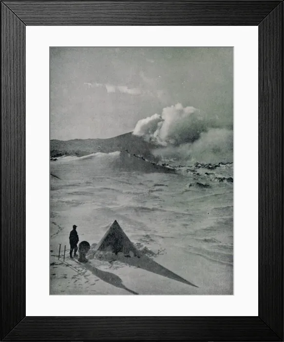 Framed Print : Highest Camp in Antarctica - Active Crater, c1912, (1913). Artist: Raymond E Priestley Framed Print : Highest Camp in Antarctica - Active Crater, c1912, (1913). Artist: Raymond E Priestley