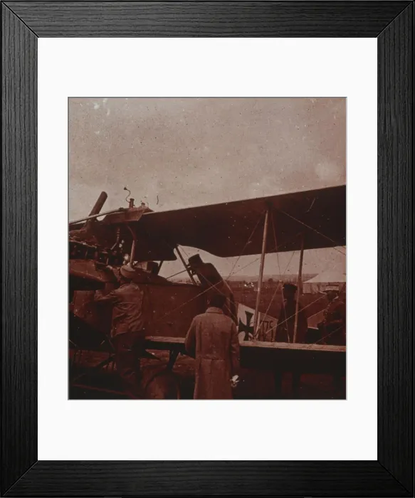 Framed Print : Checking aircraft with the pilot, 1916 Framed Print : Checking aircraft with the pilot, 1916