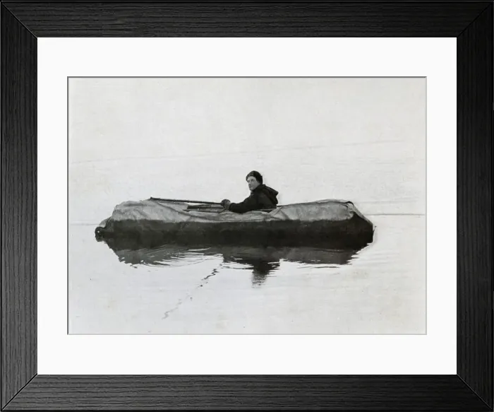 Framed Print : Campbell Afloat in a Kayak, 1911, (1913). Artist: G Murray Levick Framed Print : Campbell Afloat in a Kayak, 1911, (1913). Artist: G Murray Levick