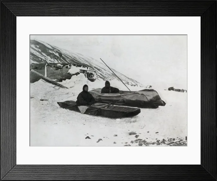 Framed Print : The Two Kayaks Ashore, c1911, 1913. Artist: G Murray Levick Framed Print : The Two Kayaks Ashore, c1911, 1913. Artist: G Murray Levick
