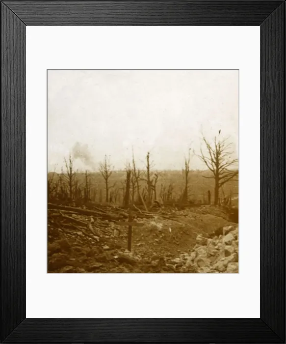 Framed Print : Graves and bombardment, Fleury, France, c1914-c1918 Framed Print : Graves and bombardment, Fleury, France, c1914-c1918