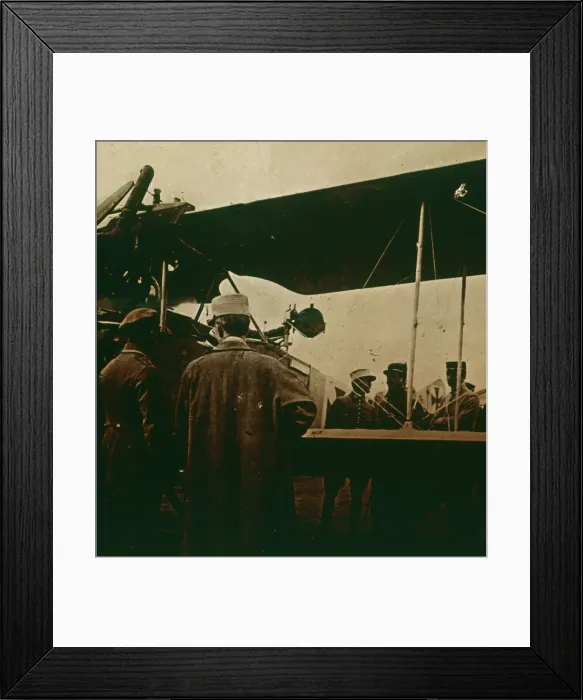 Framed Print : Machine gun mounted on a biplane, exhaust towards the top, c1914-c1918 Framed Print : Machine gun mounted on a biplane, exhaust towards the top, c1914-c1918