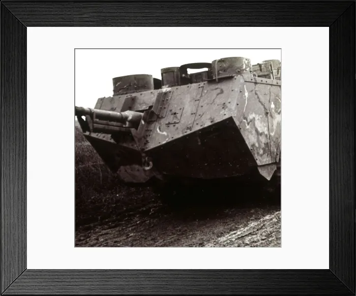 Framed Print : Large tank on the move, c1914-c1918 Framed Print : Large tank on the move, c1914-c1918