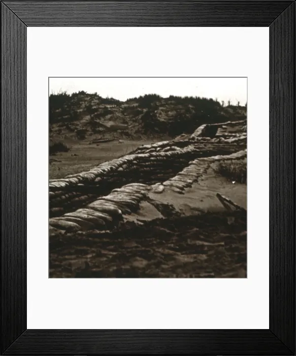 Framed Print : Trenches in the shelter of the dunes, Nieuwpoort, Flanders, Belgium, c1914-c1918 Framed Print : Trenches in the shelter of the dunes, Nieuwpoort, Flanders, Belgium, c1914-c1918