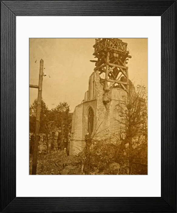 Framed Print : Damaged church, c1914-c1918 Framed Print : Damaged church, c1914-c1918