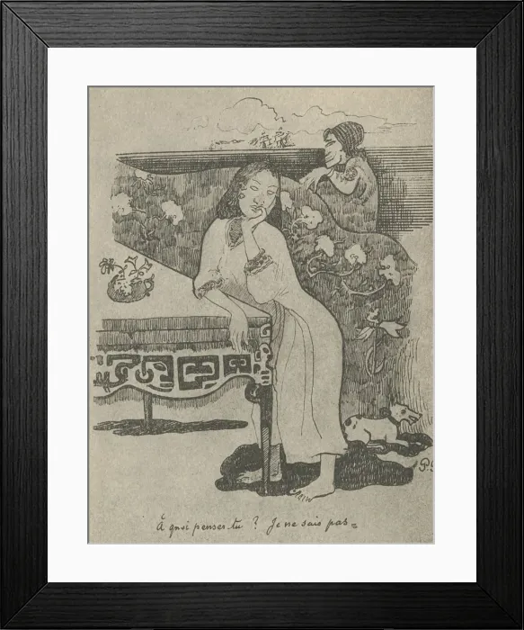 Framed Print : Of What Are You Thinking? I Do Not Know, 1936. Artist: Paul Gauguin