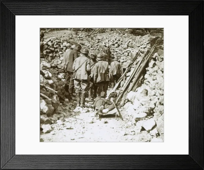 Framed Print : German wounded, Thiaumont, Verdun, northern France, c1914-c1918 Framed Print : German wounded, Thiaumont, Verdun, northern France, c1914-c1918