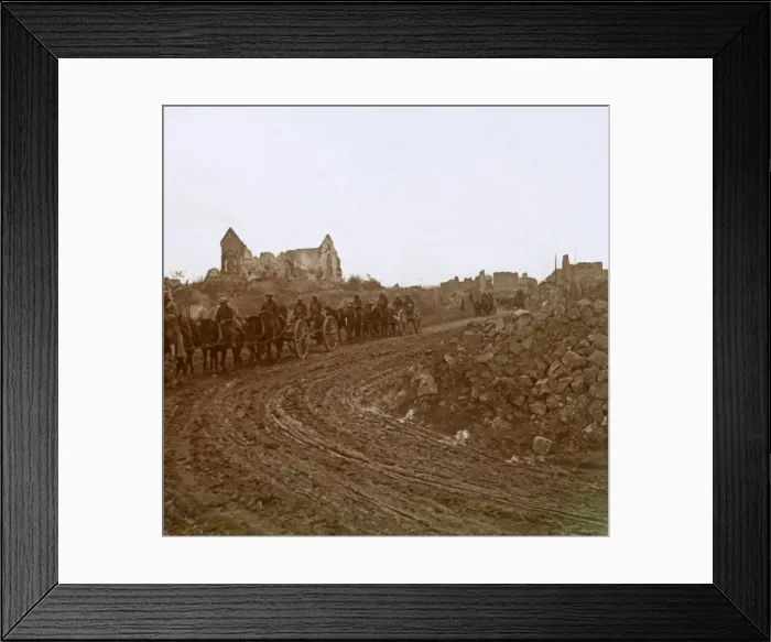 Framed Print : Mounted soldiers, Somme, northern France, c1914-c1918 Framed Print : Mounted soldiers, Somme, northern France, c1914-c1918