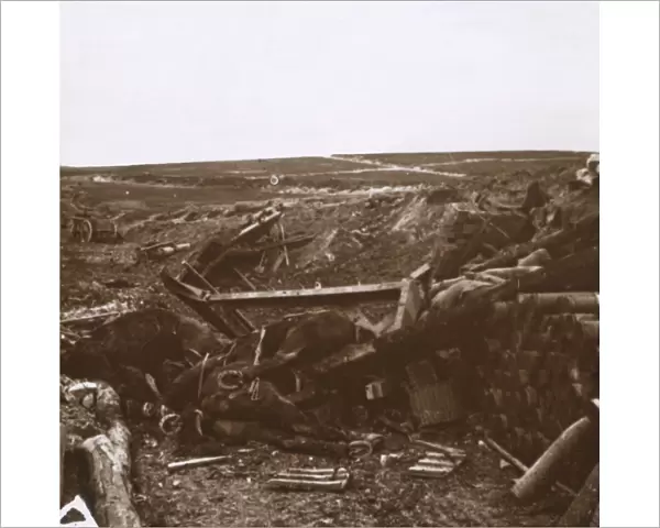 Bombarded battery, Clery, France, c1914-c1918