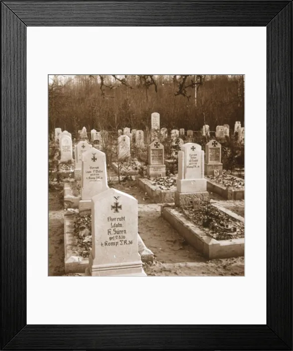 Framed Print : German cemetery, Carlepont, Northern France, c1914-c1918 Framed Print : German cemetery, Carlepont, Northern France, c1914-c1918