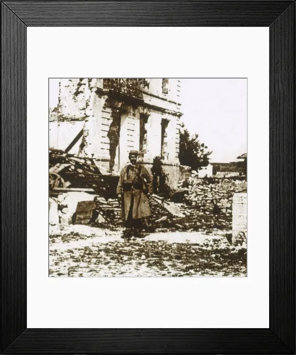 Framed Print : Town Hall at Ablain-Saint-Nazaire, Northern France, c1914-c1918 Framed Print : Town Hall at Ablain-Saint-Nazaire, Northern France, c1914-c1918