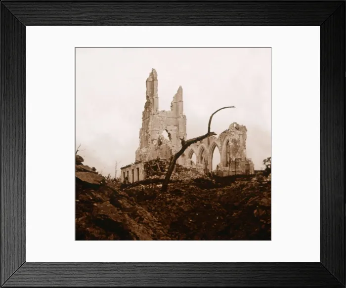 Framed Print : Ruined church, Ablain-Saint-Nazaire, Northern France, c1914-c1918 Framed Print : Ruined church, Ablain-Saint-Nazaire, Northern France, c1914-c1918