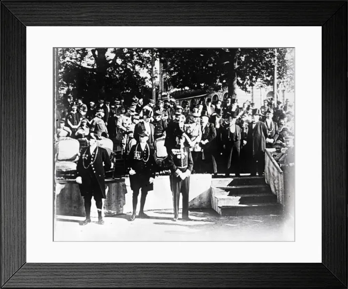 Framed Print : Ceremony with dignitaries and officials, c1914-c1918 Framed Print : Ceremony with dignitaries and officials, c1914-c1918