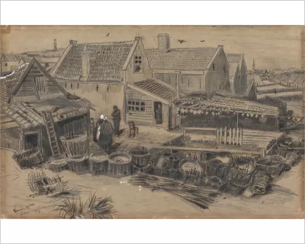 Dab-drying barn in Scheveningen, 1882