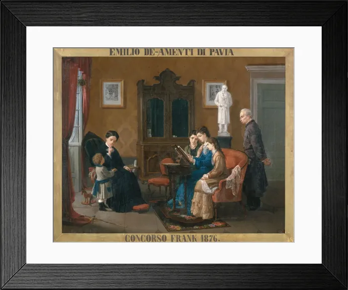 Framed Print : Family Reading of The Betrothed, 1876 Framed Print : Family Reading of The Betrothed, 1876