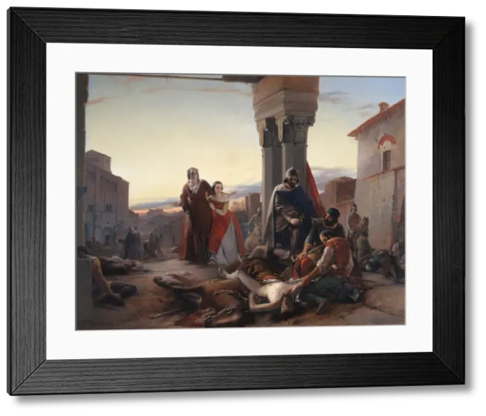 Framed Print : Ricciardino Langoscos mother in search of her dead son, 1840-1844 Framed Print : Ricciardino Langoscos mother in search of her dead son, 1840-1844