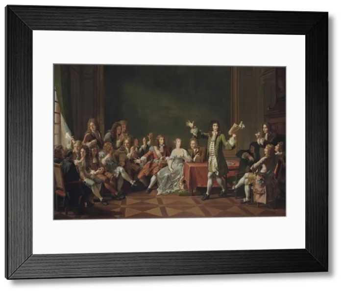 Framed Print : Moliere reading from his comedy Tartuffe at the home of Ninon de L Enclos, 1802 Framed Print : Moliere reading from his comedy Tartuffe at the home of Ninon de L Enclos, 1802