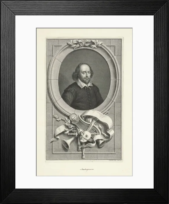 Framed Print : Portrait of William Shakespeare (1564-1616), 1743 Framed Print : Portrait of William Shakespeare (1564-1616), 1743