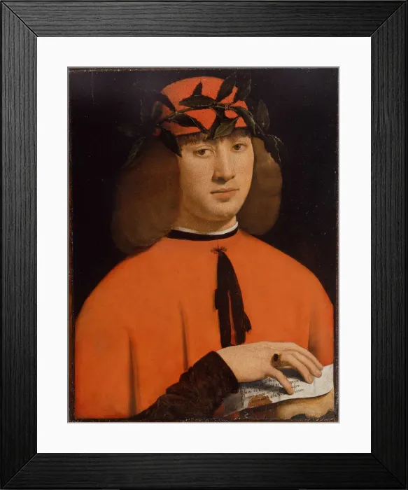 Framed Print : Portrait of the poet Girolamo Casio (1464-1533), c. 1490-1499 Framed Print : Portrait of the poet Girolamo Casio (1464-1533), c. 1490-1499
