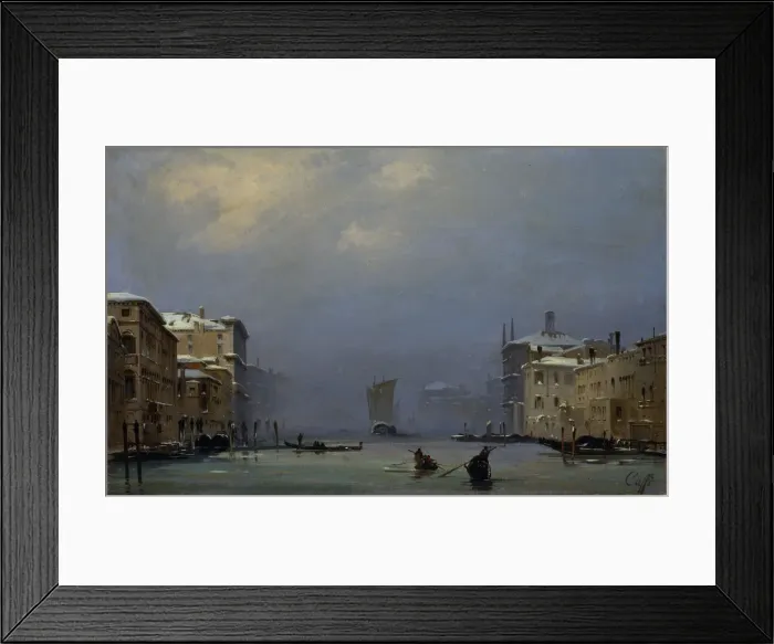 Framed Print : Snow and fog on the Grand canal, c. 1840 Framed Print : Snow and fog on the Grand canal, c. 1840