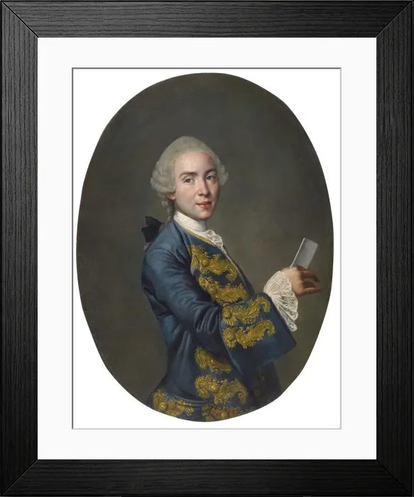 Framed Print : Portrait of a young man, ca 1760