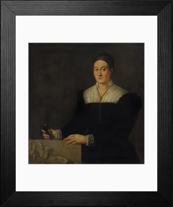 Framed Print : Portrait of a woman with book and Allegory of Strength Framed Print : Portrait of a woman with book and Allegory of Strength