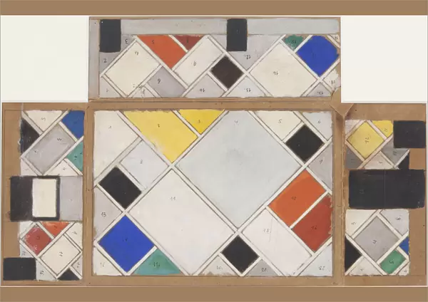 Design for ceiling and walls of Cafe Aubette in Strasbourg, 1926-1927