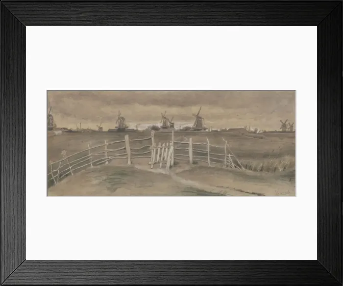 Framed Print : Windmills at Dordrecht (Weeskinderendijk), 1881 Framed Print : Windmills at Dordrecht (Weeskinderendijk), 1881