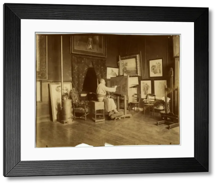 Framed Print : Pierre Puvis de Chavannes (1824-1898) in his workshop, c. 1890 Framed Print : Pierre Puvis de Chavannes (1824-1898) in his workshop, c. 1890