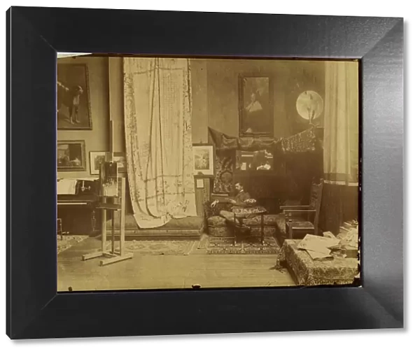John Singer Sargent (1856-1925) in his workshop, c. 1890