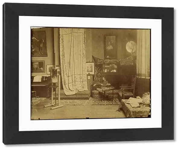 John Singer Sargent (1856-1925) in his workshop, c. 1890