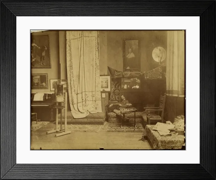 Framed Print : John Singer Sargent (1856-1925) in his workshop, c. 1890 Framed Print : John Singer Sargent (1856-1925) in his workshop, c. 1890