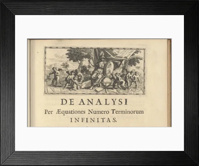 Framed Print : Headpiece from Analysis per Quantitatum Series, Fluxiones, ac Differentias? by Isaac Newton, 1711 Framed Print : Headpiece from Analysis per Quantitatum Series, Fluxiones, ac Differentias? by Isaac Newton, 1711