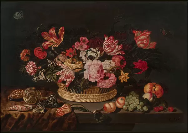 Basket of flowers and shells, 1639