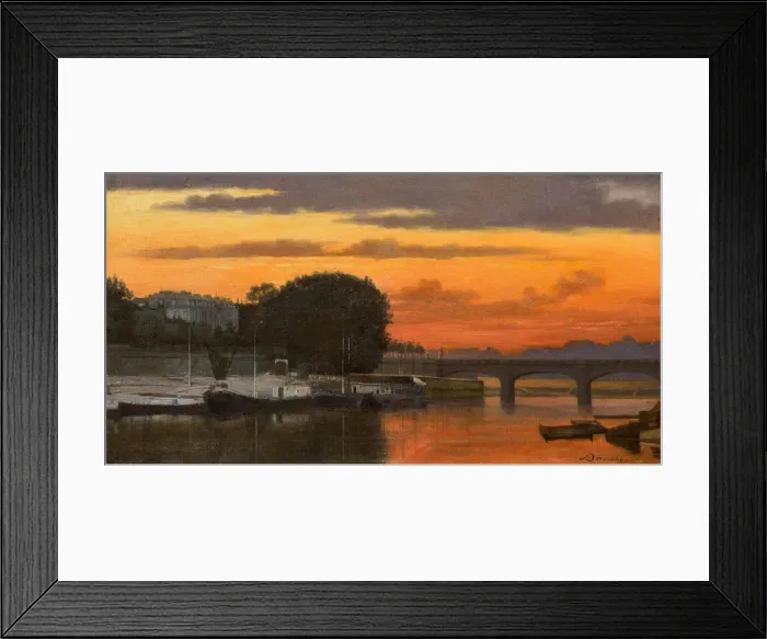 Framed Print : The Pont de la Concorde at sunset, c. 1837 Framed Print : The Pont de la Concorde at sunset, c. 1837