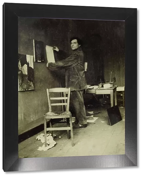 Amedeo Modigliani in his studio, c. 1915