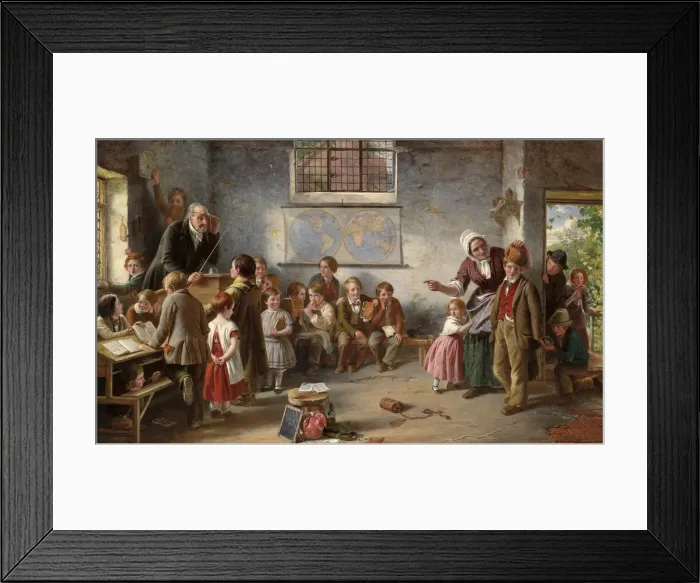 Framed Print : The new pupil, 1854