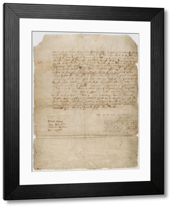 Framed Print : Shakespeares Last Will, 25 March 1616, 1616 Framed Print : Shakespeares Last Will, 25 March 1616, 1616