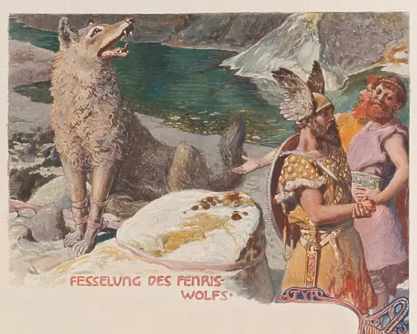 Binding of Fenris. From Valhalla: Gods of the Teutons, c. 1905