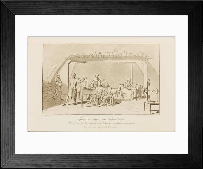 Framed Print : Lavoisier in his laboratory, Early 19th cen Framed Print : Lavoisier in his laboratory, Early 19th cen