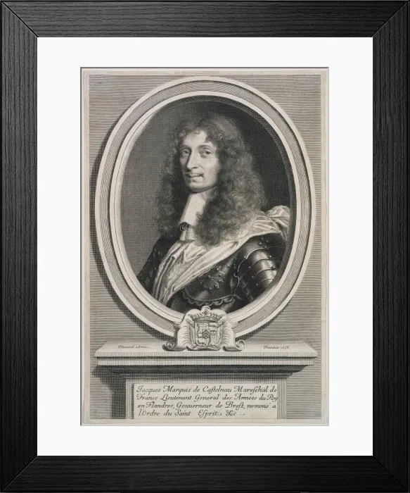 Framed Print : Portrait of Jacques de Mauvissiere, Marquis of Castelnau (1620-1658), Marshal of France, 1658 Framed Print : Portrait of Jacques de Mauvissiere, Marquis of Castelnau (1620-1658), Marshal of France, 1658