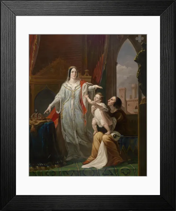 Framed Print : Queen Constance securing for her son Frederick the Crown of Sicily