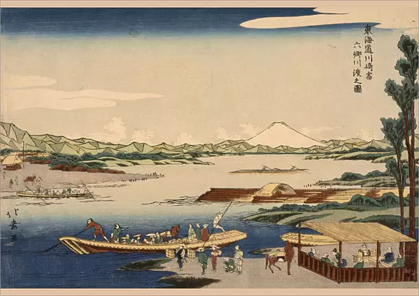 View of the Rokugo River Crossing at the Kawasaki Station. From the series Tokaido Road