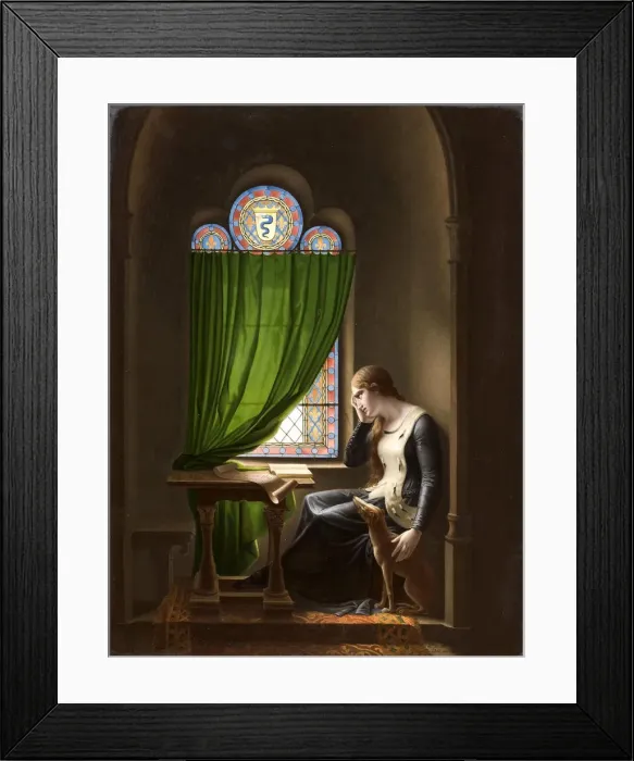 Framed Print : Valentine of Milan Mourning her Husband, the Duke of Orleans (after Richard) Framed Print : Valentine of Milan Mourning her Husband, the Duke of Orleans (after Richard)