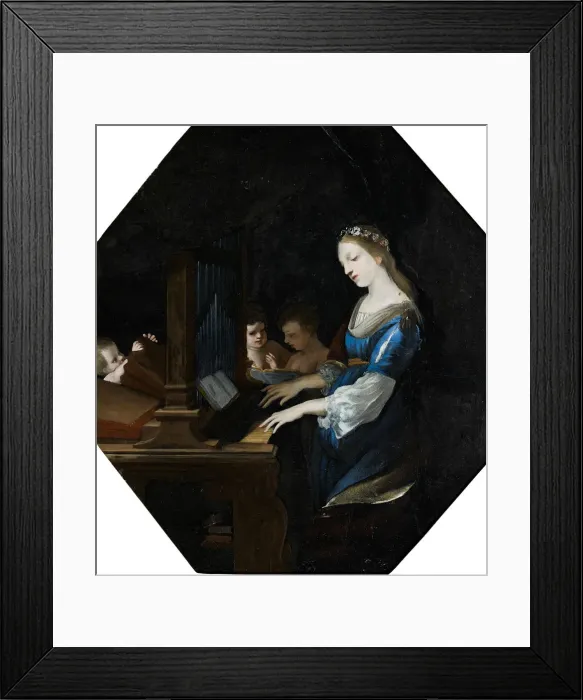 Framed Print : Saint Cecilia playing the organ