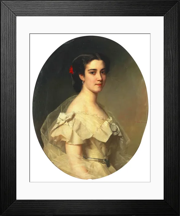 Framed Print : Portrait of Baroness Lina Yxkull-Gyllenband (1840-1911), nee von Adelson, 1863 Framed Print : Portrait of Baroness Lina Yxkull-Gyllenband (1840-1911), nee von Adelson, 1863